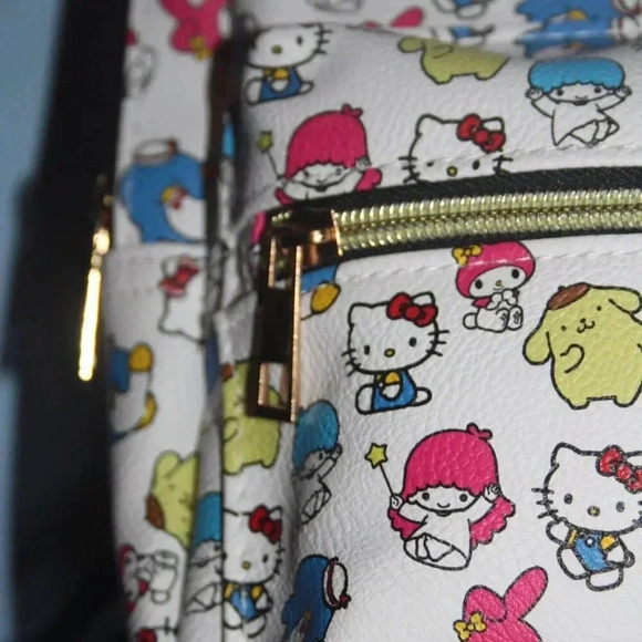 Hello Kitty and Friends Sanrio Mini Backpack Unisex White with Red Bow My Melody - Picture 4 of 13